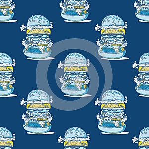 Burger huge seamless pattern