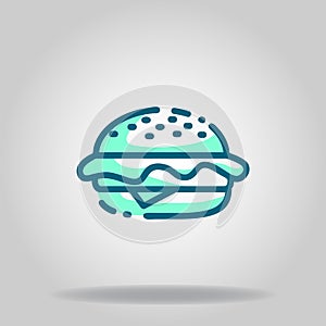 Burger icon or logo in  twotone