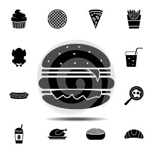 burger icon. Simple glyph vector element of Fast food icons set for UI and UX, website or mobile application