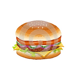 Burger illustration in pixelart style photo