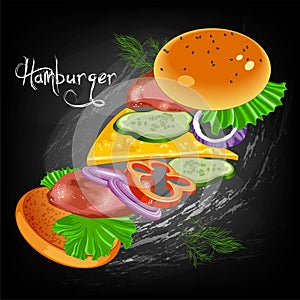 Burger Ingredients Poster