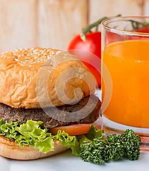 Burger And Juice Shows Quarter Pounder And Bbq photo