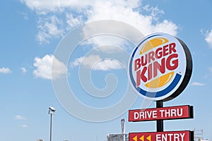 Burger King Drive Thru Entry road sign