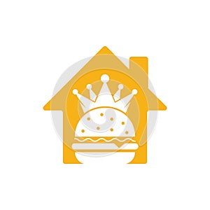Burger king home shape concept vector logo design.