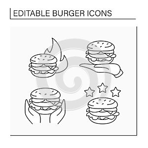 Burger line icons set