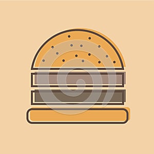 Burger logo emblem colored shape line style