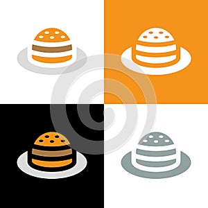Burger logo vector illustration, fast food icon design