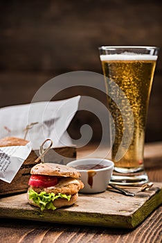 Burger menu in pub or bar