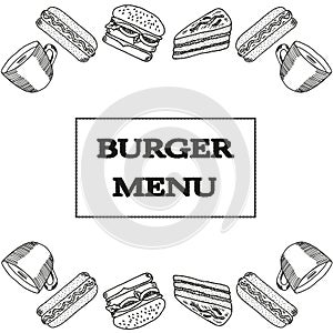 Burger menu, white, square