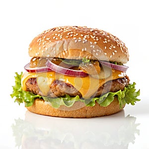 Burger phone isolated on white