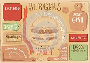 Burger Placemat on Craft Paper