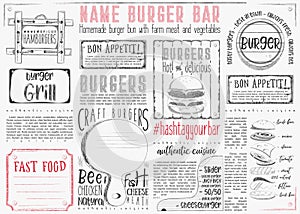 Burger Placemat on Craft Paper