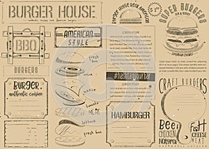 Burger Placemat on Craft Paper