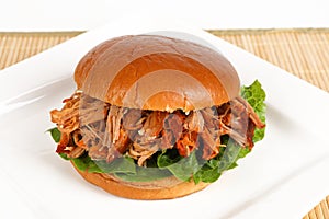 A burger with pulled pork