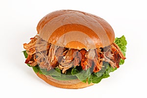 A burger with pulled pork