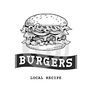 Burger Retro Emblem