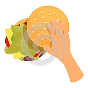 Burger sauce meal icon cartoon vector. Plate sauce