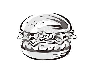 Burger shop logo. Fast food design