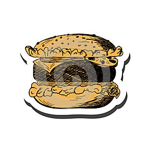 Burger Sticker