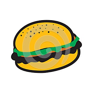 burger. Vector illustration decorative design