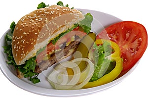 Burger with vegetables