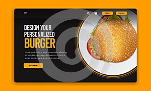 Burger Website UI Template Design - User Interface Design Screen