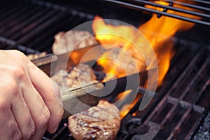 Burgers cooking on the grill