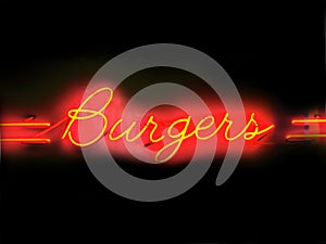 Burgers neon sign