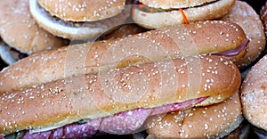 Burgers or sandwich Sausage jerked smoked