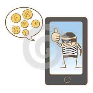 Burglar hacking mobile