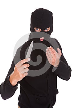 Burglar Holding Knife