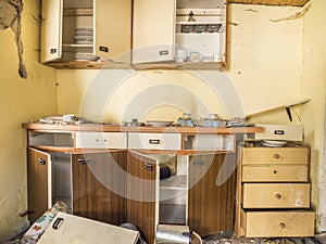 Burglary apartment devastation vandalism image