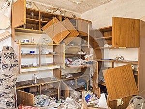 Burglary apartment devastation vandalism image