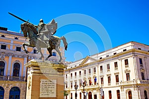 Burgos Cid Campeador statue in Castilla Spain