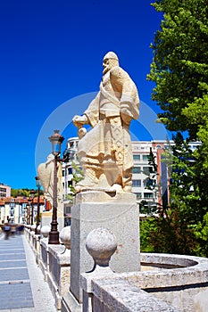 Burgos San Pablo bridge Statues on Arlanzon river