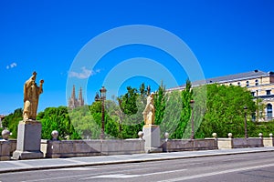 Burgos San Pablo bridge Statues on Arlanzon river