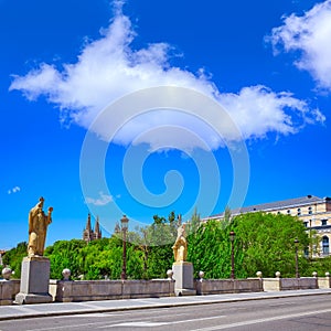 Burgos San Pablo bridge Statues on Arlanzon river photo