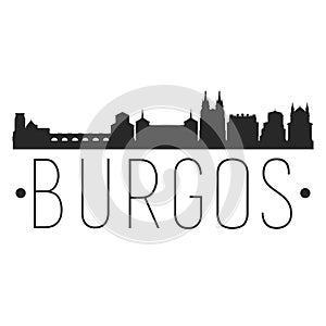 Burgos Spain. City Skyline. Silhouette City. Design Vector. Famous Monuments.