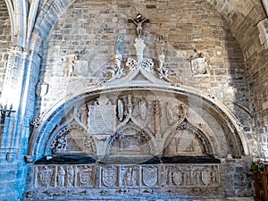 Burgos, Spain - Jun 17, 2023: Inside the catholic church of San