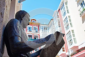 Burgos statue or the newspaper reader Spain