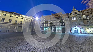 Burgplatz in Braunschweig at evening. Seamless 360 degree video loop.