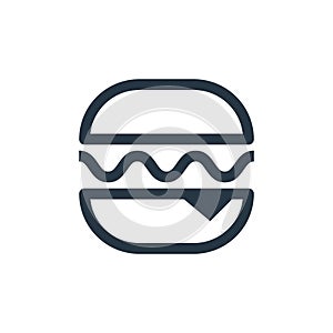 burguer icon vector from travel concept. Thin line illustration of burguer editable stroke. burguer linear sign for use on web and photo