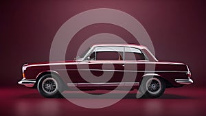 Burgundy car on a burgundy background.