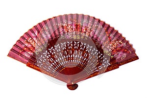 Burgundy spanish wooden hand fan