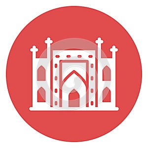 Burial chamber jahangir, lahore landmark Isolated Vector Icon which can be easily modified or edit