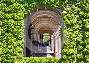 The burial gallery on Mirogoj cemetry. Zagreb, Croatia