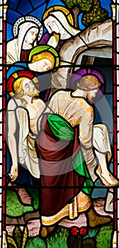 Burial of Jesus Christ Stained Glass Window photo