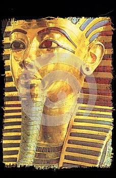 Burial mask of the Egyptian pharaoh tutankhamun photo