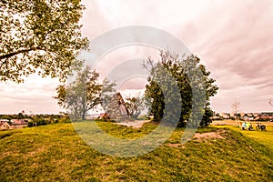 The burial mound Mohyla at White Mountain in Prague, Czech Republic