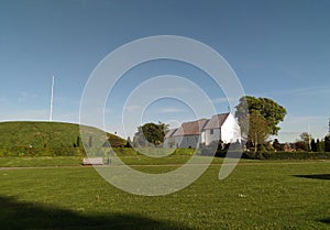 Burial Mounds and Church in Jelling, Denmark